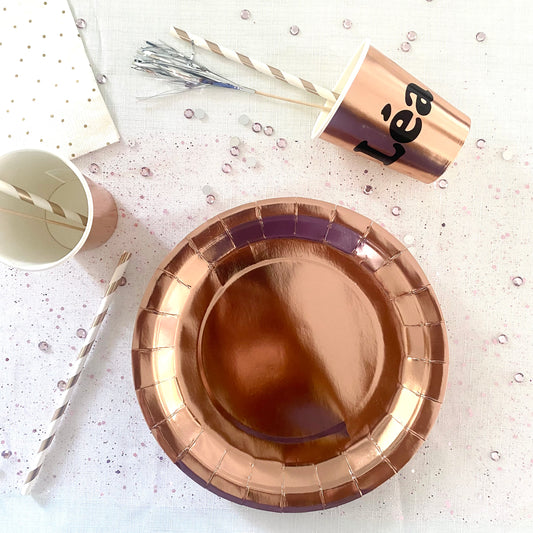 Box déco de table anniversaire evjf jour de l'an rose gold personnalisable