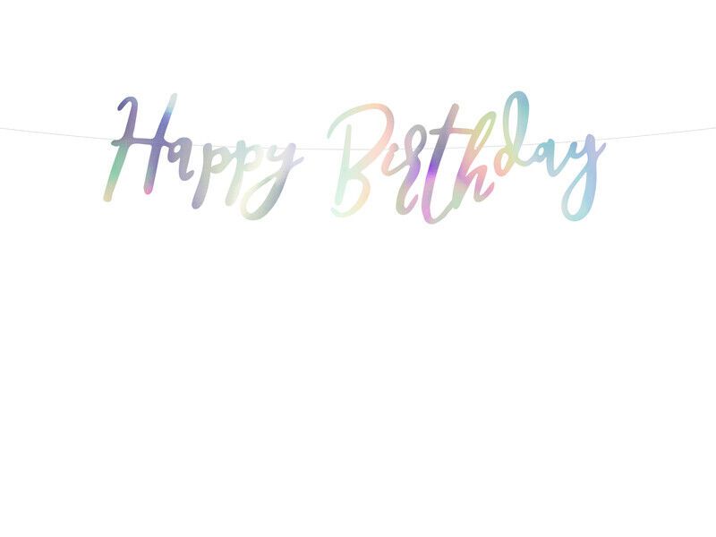 Guirlande "HAPPY BIRTHDAY" iridescente