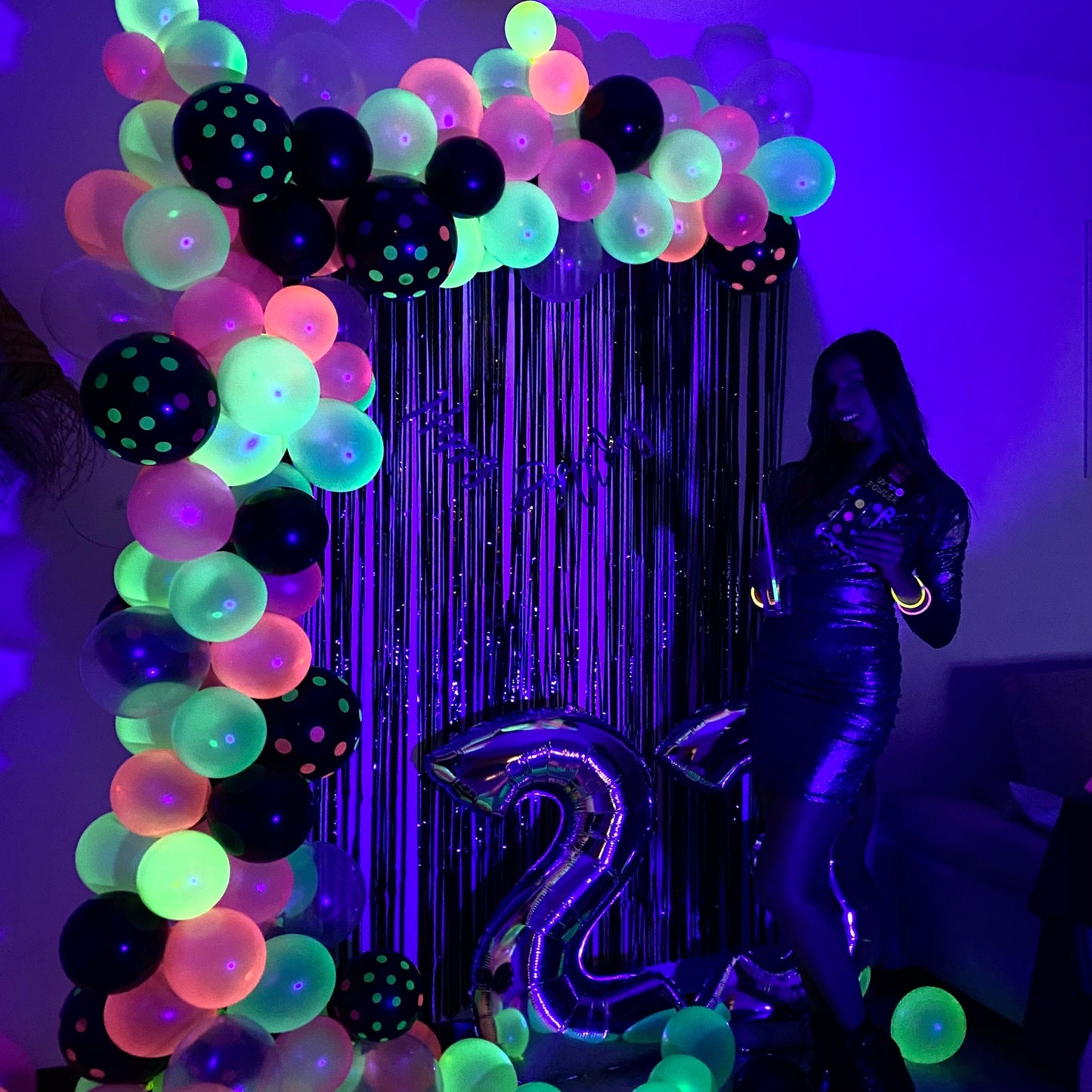 Box déco de fête thème fluo