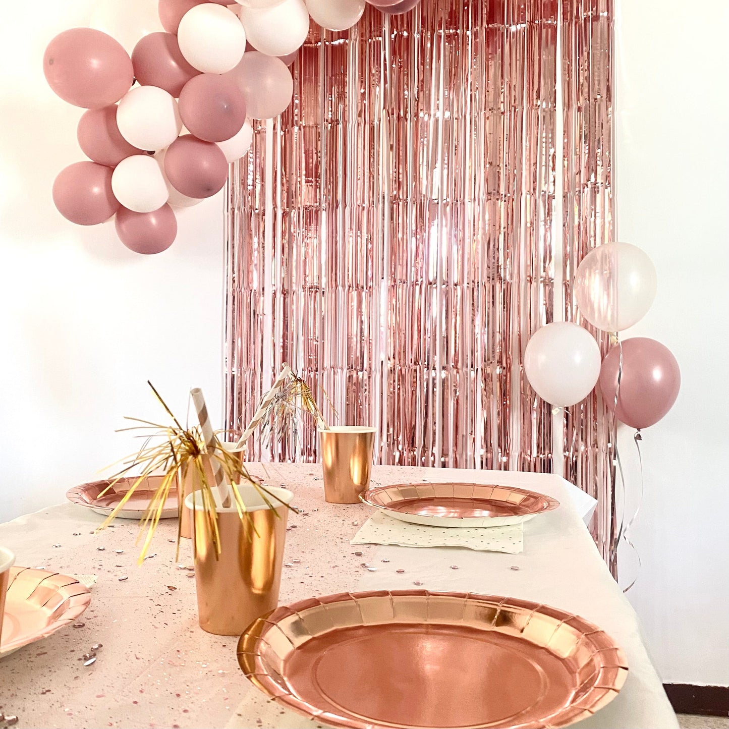 Box déco photocall thème rose gold pour anniversaire, evjf, jour de l'an